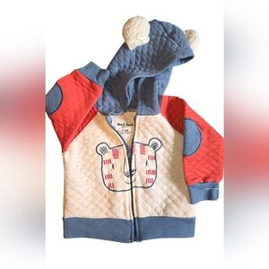 Duck Duck Goose Infants Quilted Jacket - Red, Blue, and Cream